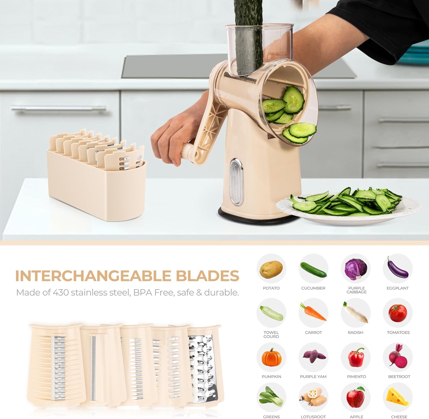 5-in-1 Food Chopper & Grater