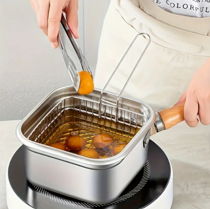 3pcs Stainless Steel Deep Fryer Set