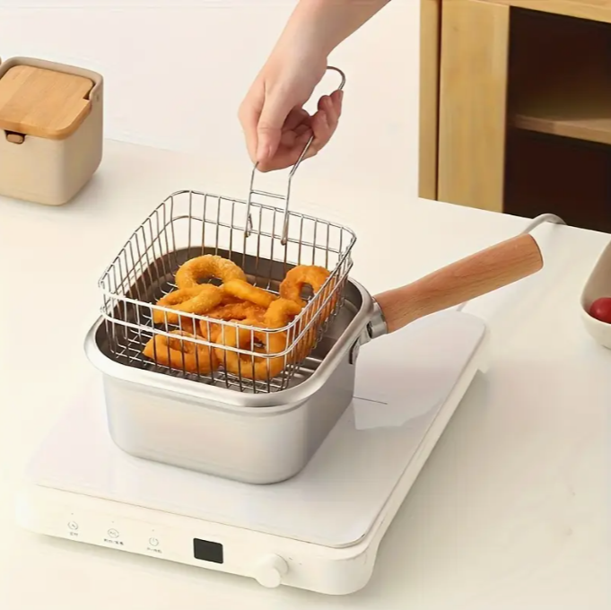 3pcs Stainless Steel Deep Fryer Set