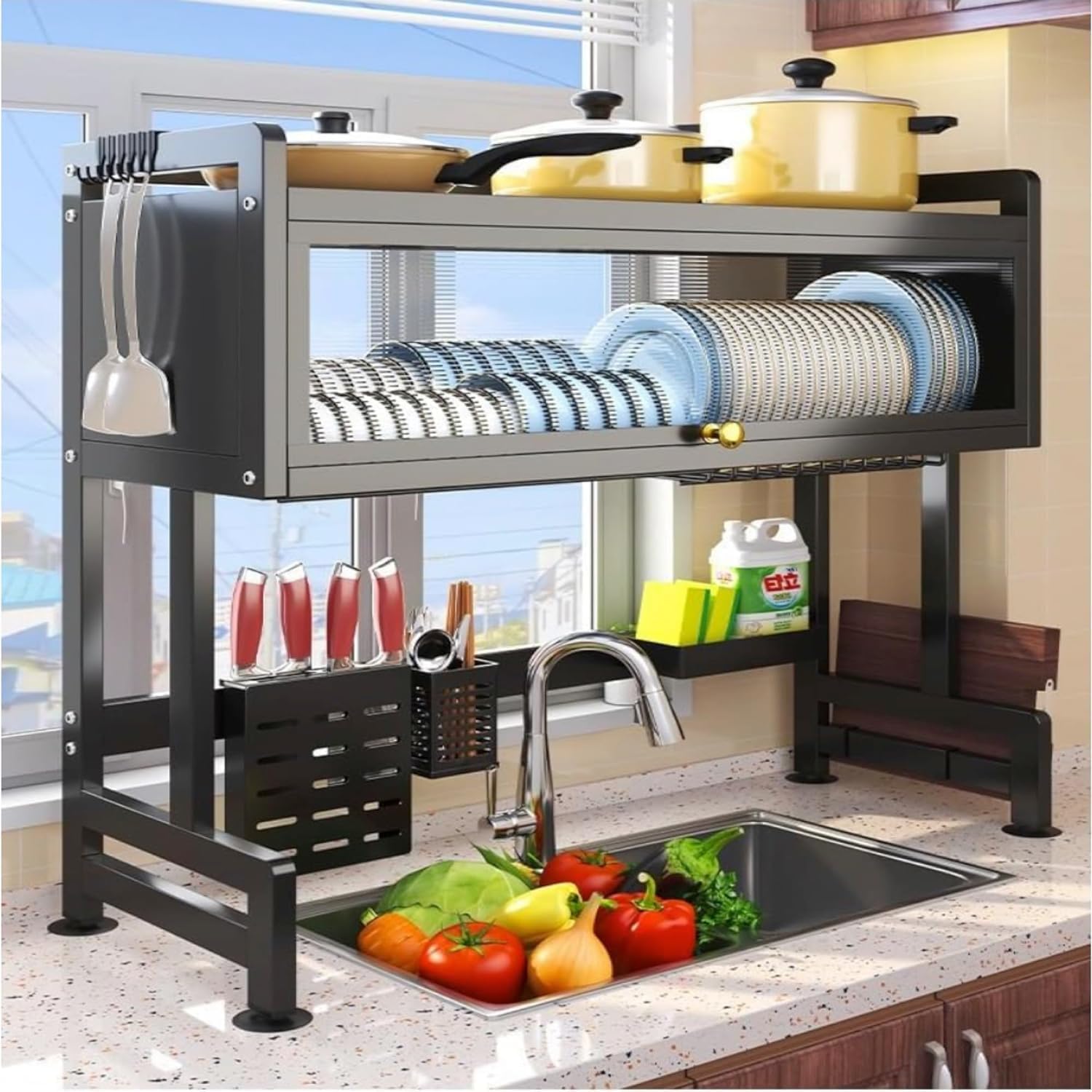 Over-the-Sink Dish Drying Rack