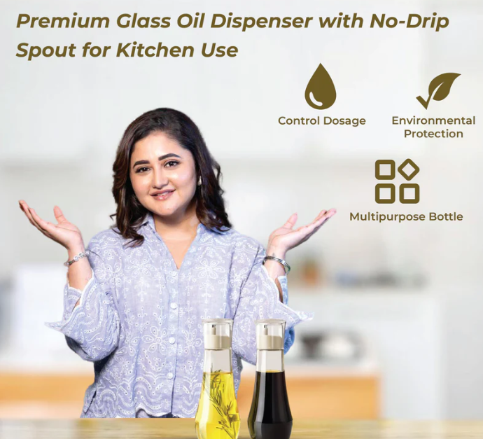 Premium Glass Oil Dispenser (Set of 3)