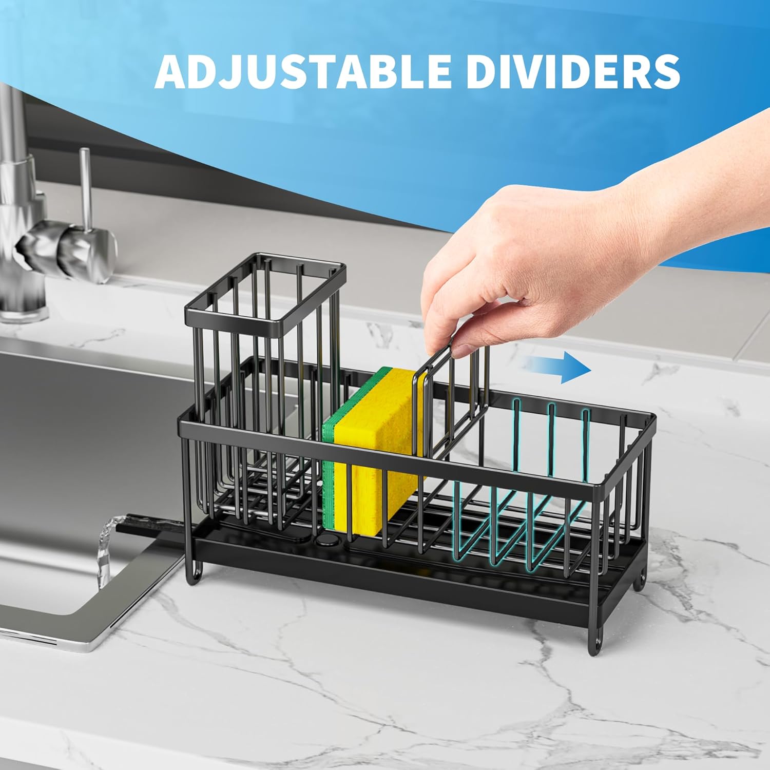 Multi-Functional Sink Organizer with Brush Holder