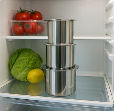 Flat Bottom Stainless Steel Food Storage Containers