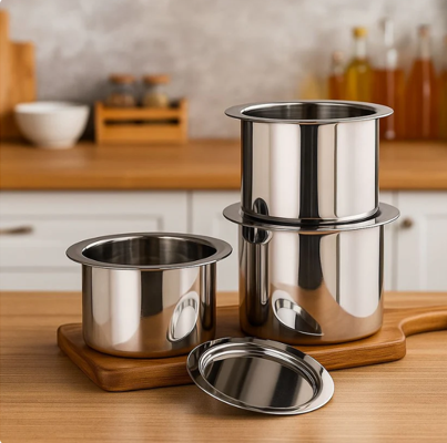 Flat Bottom Stainless Steel Food Storage Containers