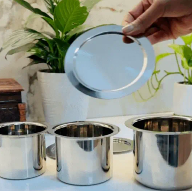 Flat Bottom Stainless Steel Food Storage Containers