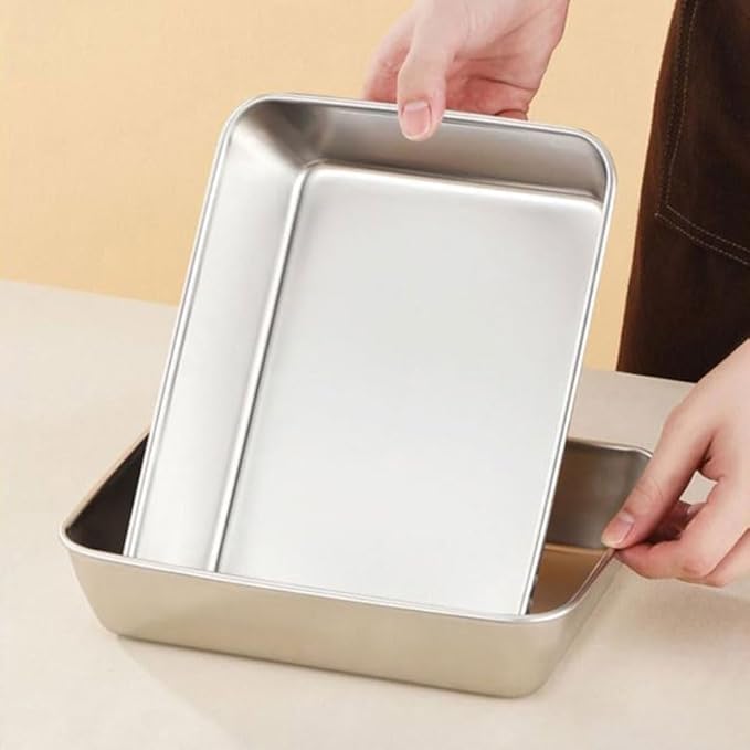 Stainless Steel Food Storage Plates with Lids (Set of 2)