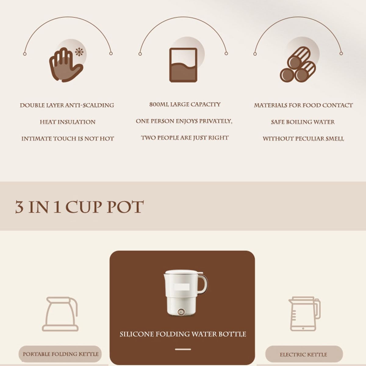 Portable Foldable Electric Kettle